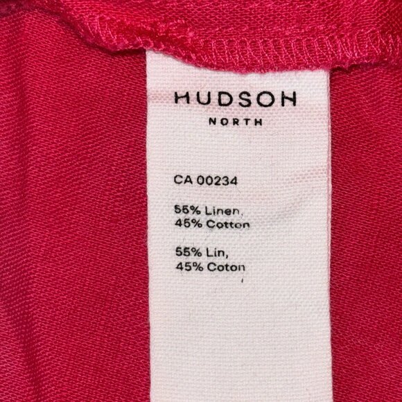 NWT Hudson North Fushsia Pink Red Linen Blend Wrap Belted Summer Dress Sz 2XL - Picture 5 of 15